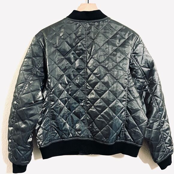 Polo Ralph Lauren Performance Metallic Quilted Bomber Jacket Satin Size L - Picture 3 of 15